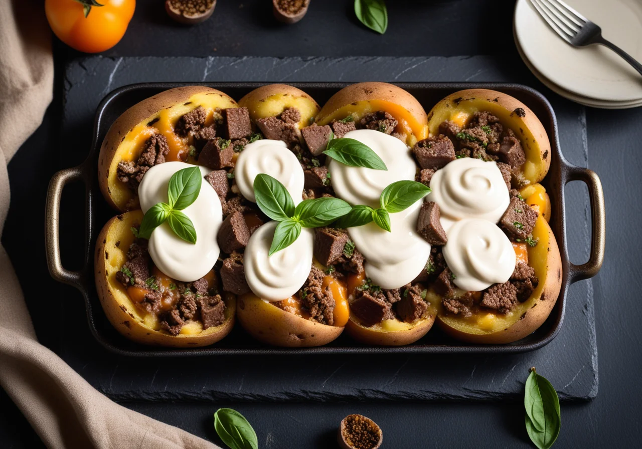 Potato Ground Meat Casserole with Morels