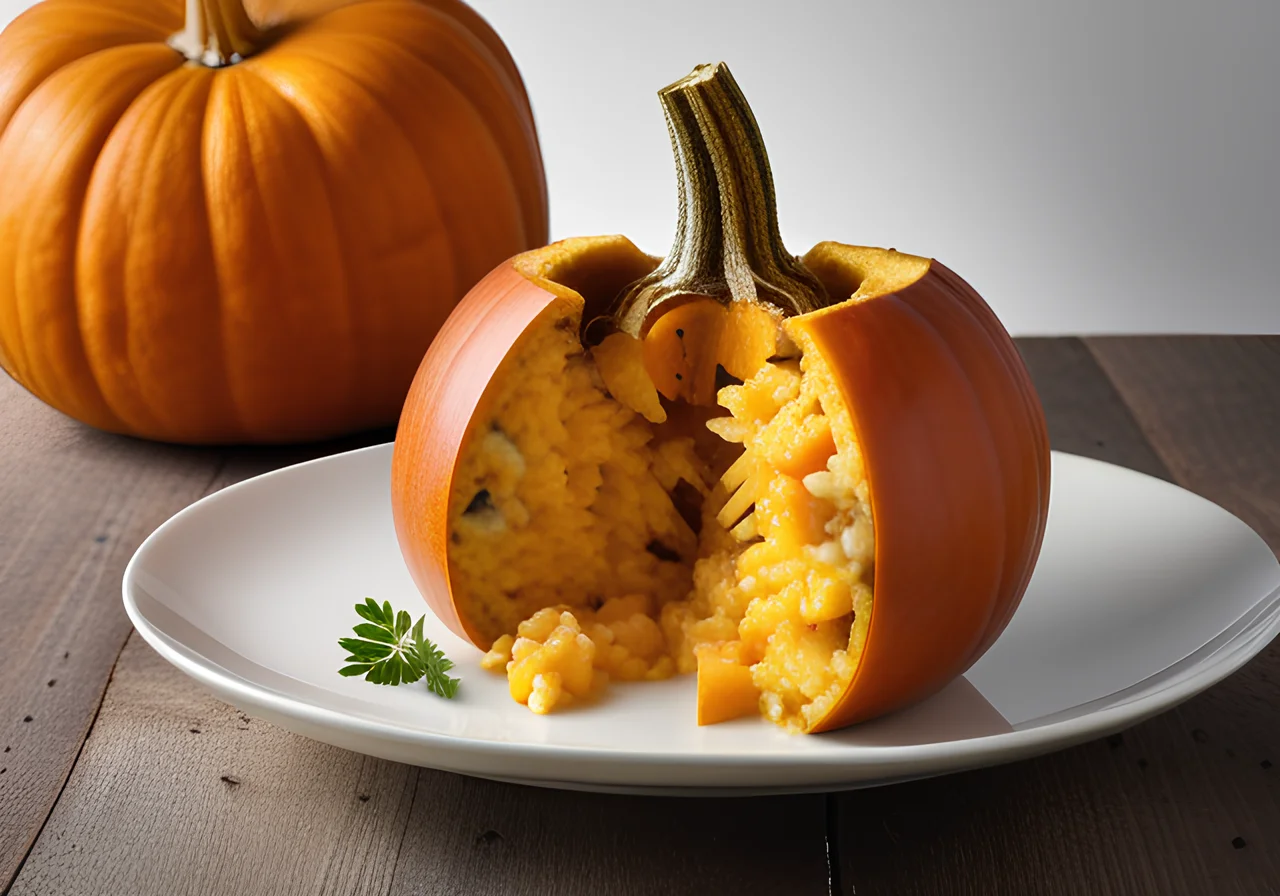 Hollowed Pumpkin Filled with Risotto