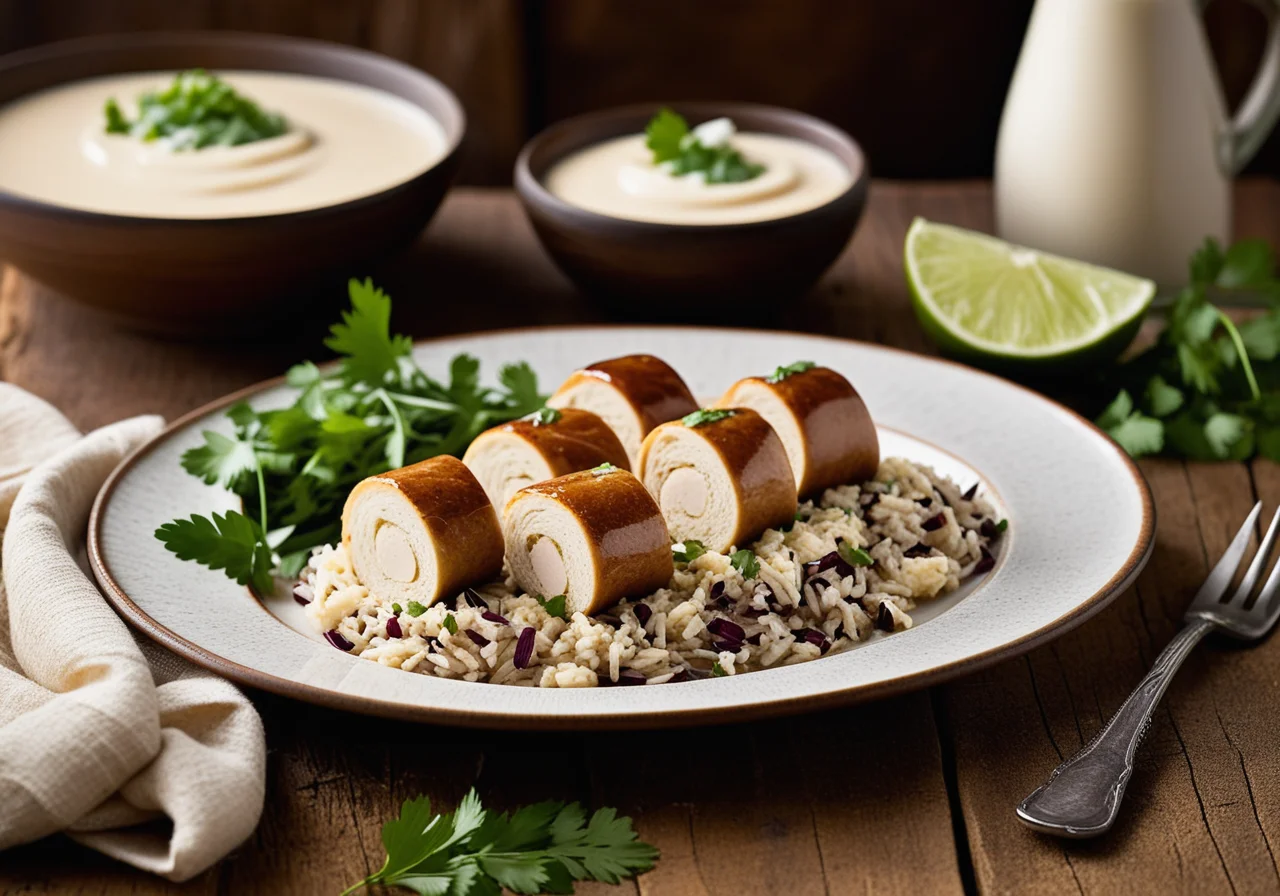 Turkey Rolls with Wild Rice