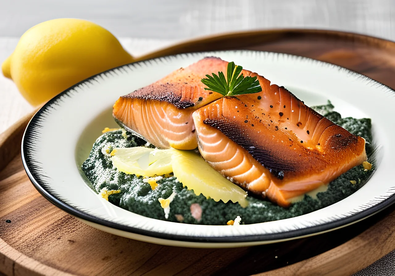 Salmon Gratin with Spinach