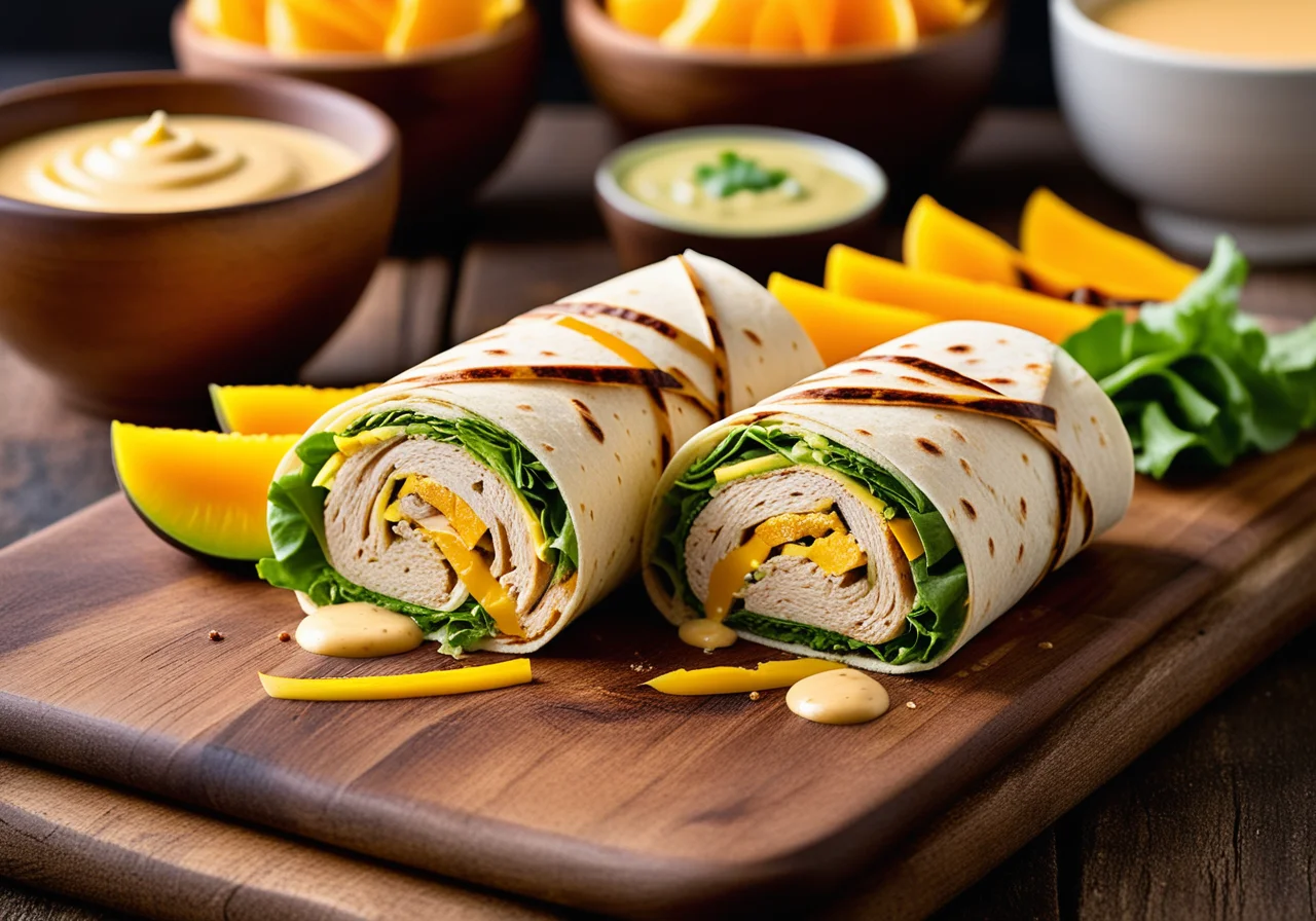 Chicken Wrap with Curry and Mango