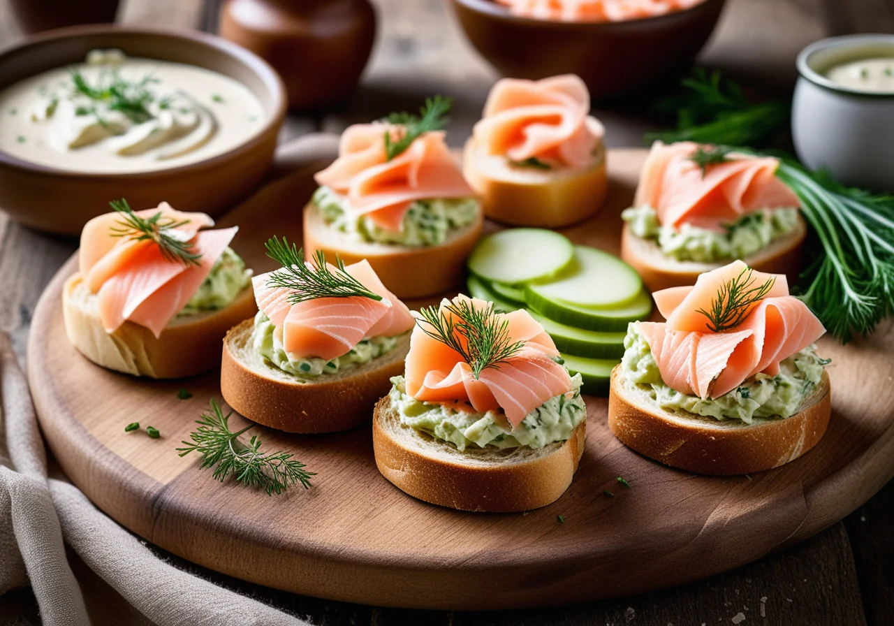 Bread Rolls with Smoked Salmon