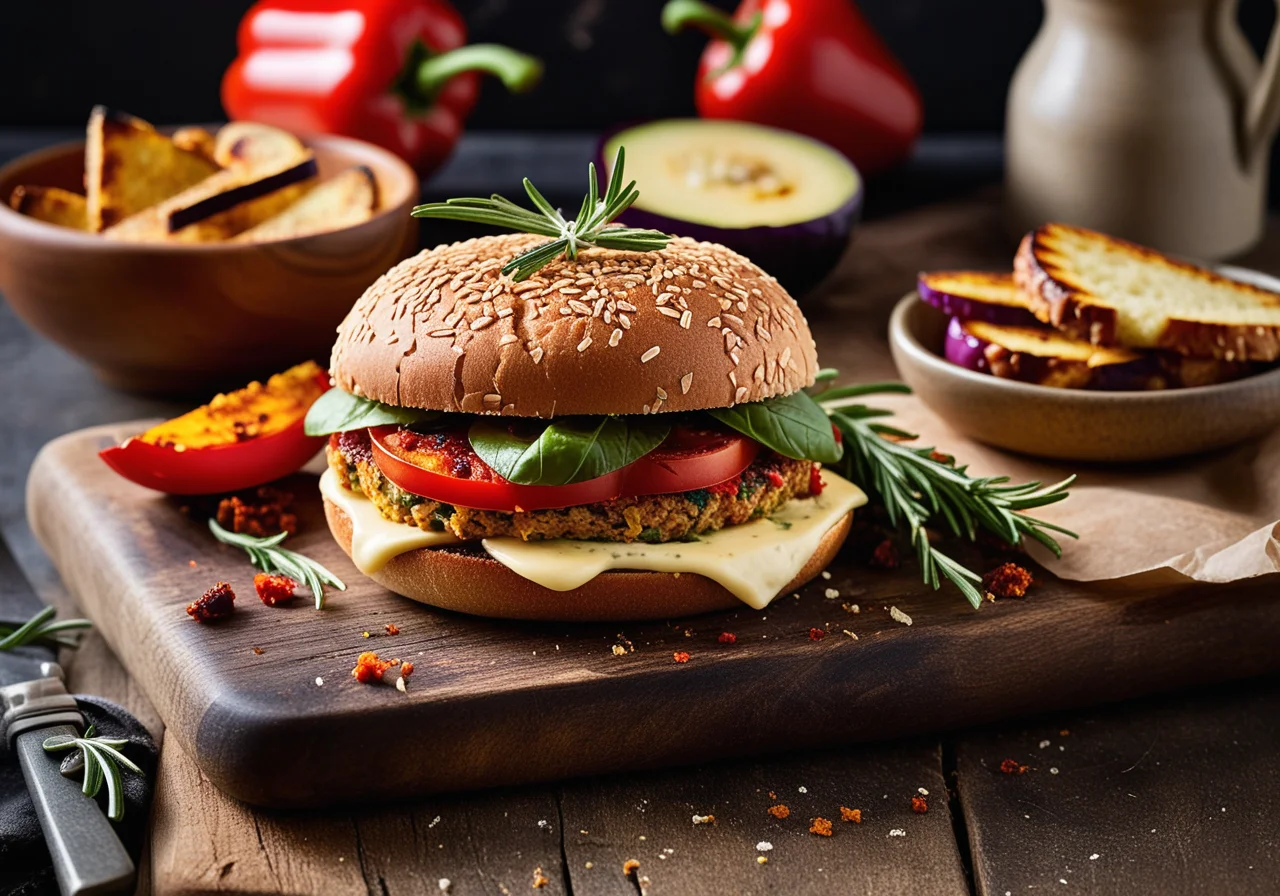 Vegetable Burger with Cheese