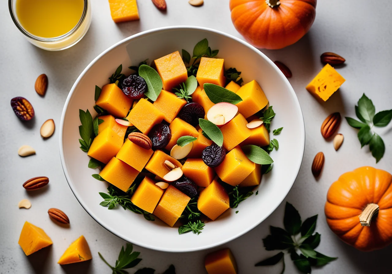 Pumpkin Salad with Dried Plums
