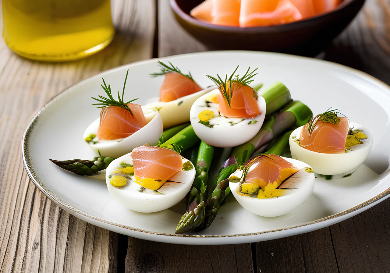Fine Quail Egg Salad with Smoked Salmon
