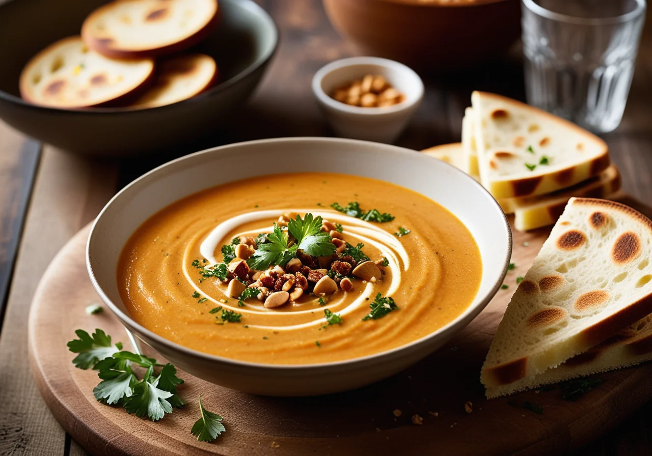 Paprika Potato Soup with Peanut Gremolata