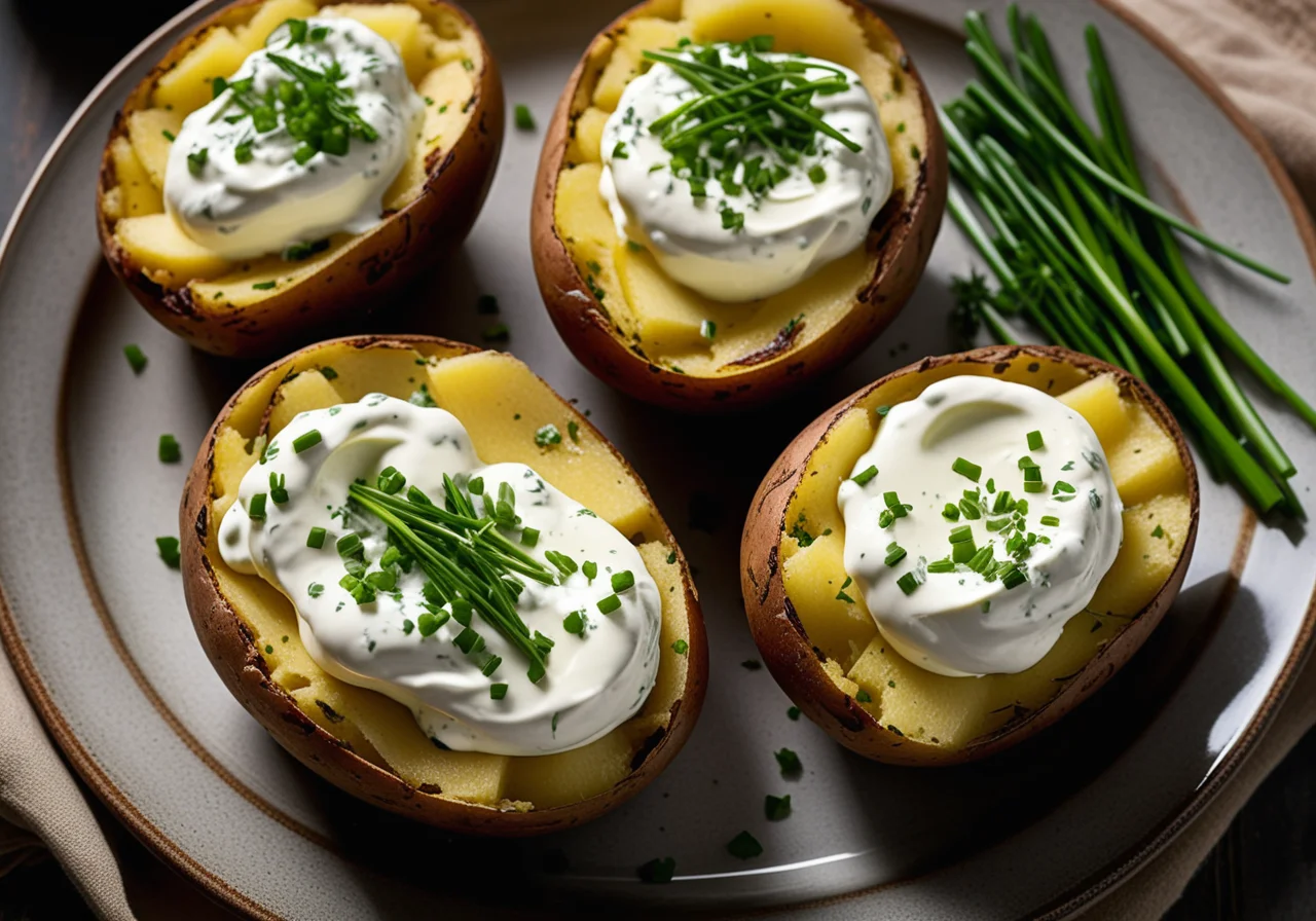 Oven‑Baked Potatoes Filled with Herb Cream Cheese