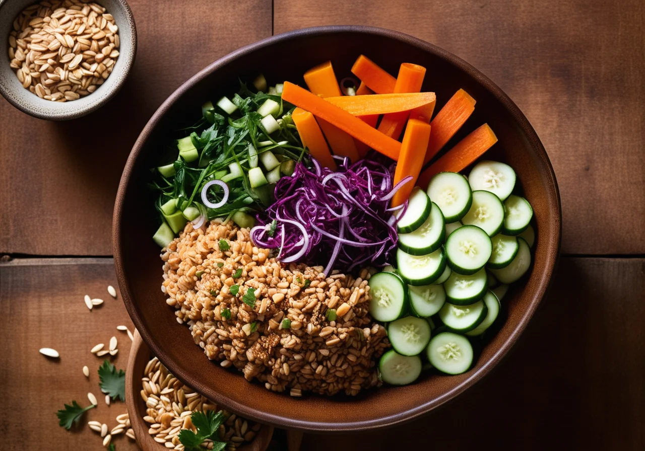 Spelt Tofu Bowl with Kimchi