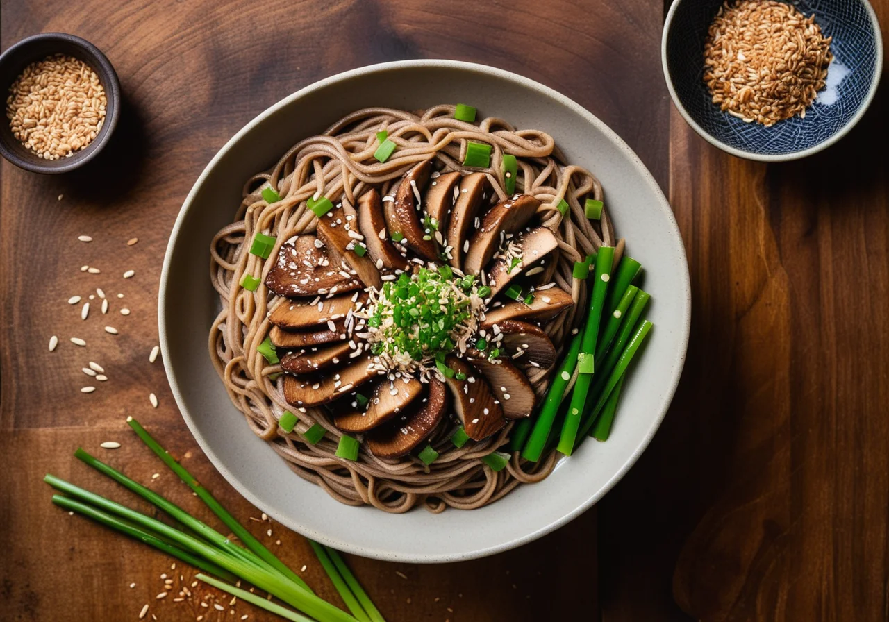Shiitake Noodles with Sesame