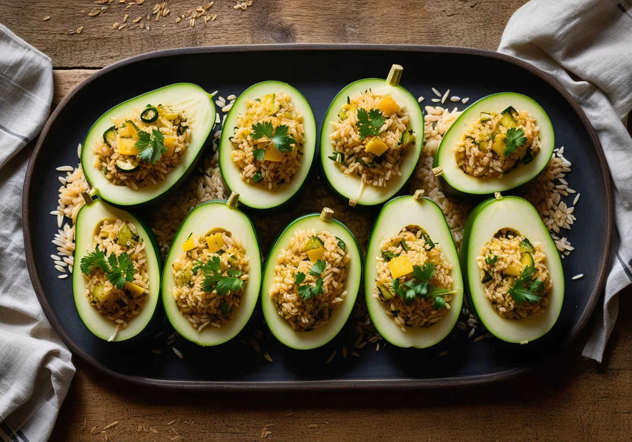 Zucchini with Rice Filling