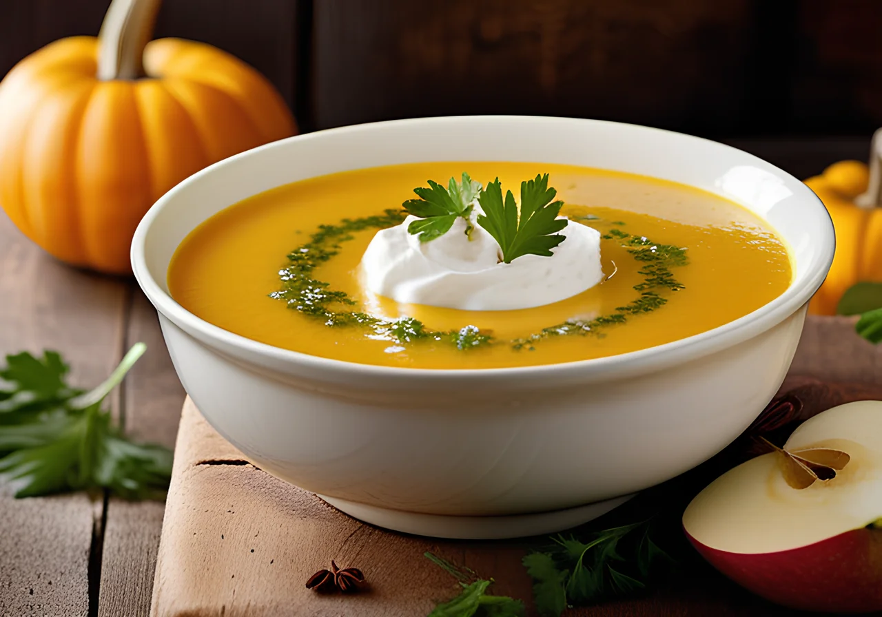 Pumpkin Soup with Apple and Carrot