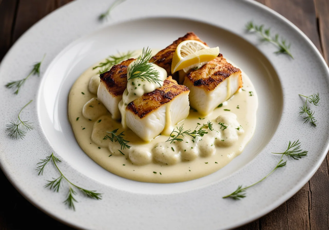 Cod rolls with creamy leeks