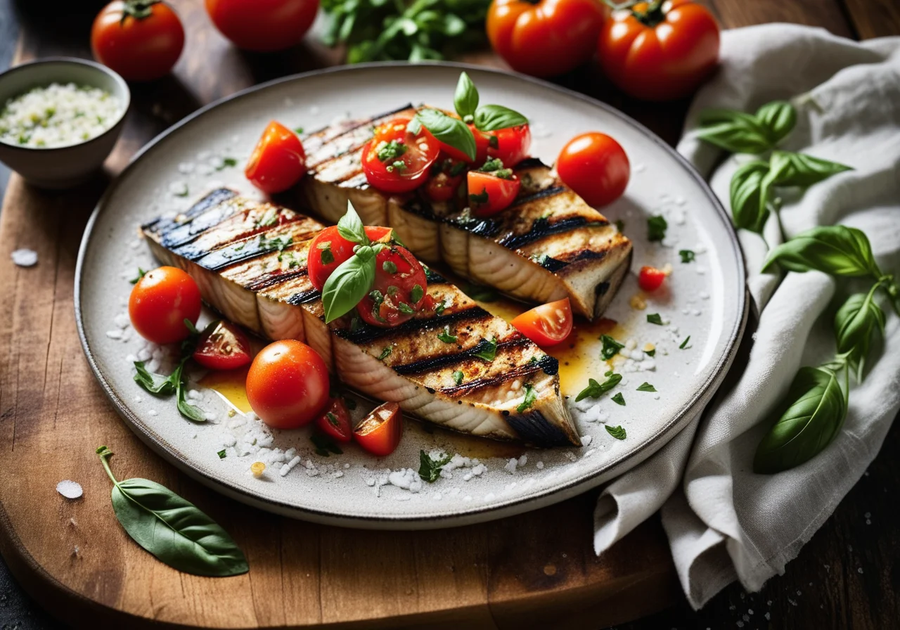 Grilled Mackerel with Tomatoes