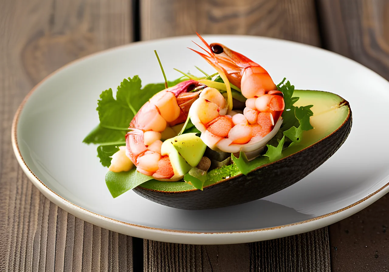 Avocado Filled with Shrimp Salad