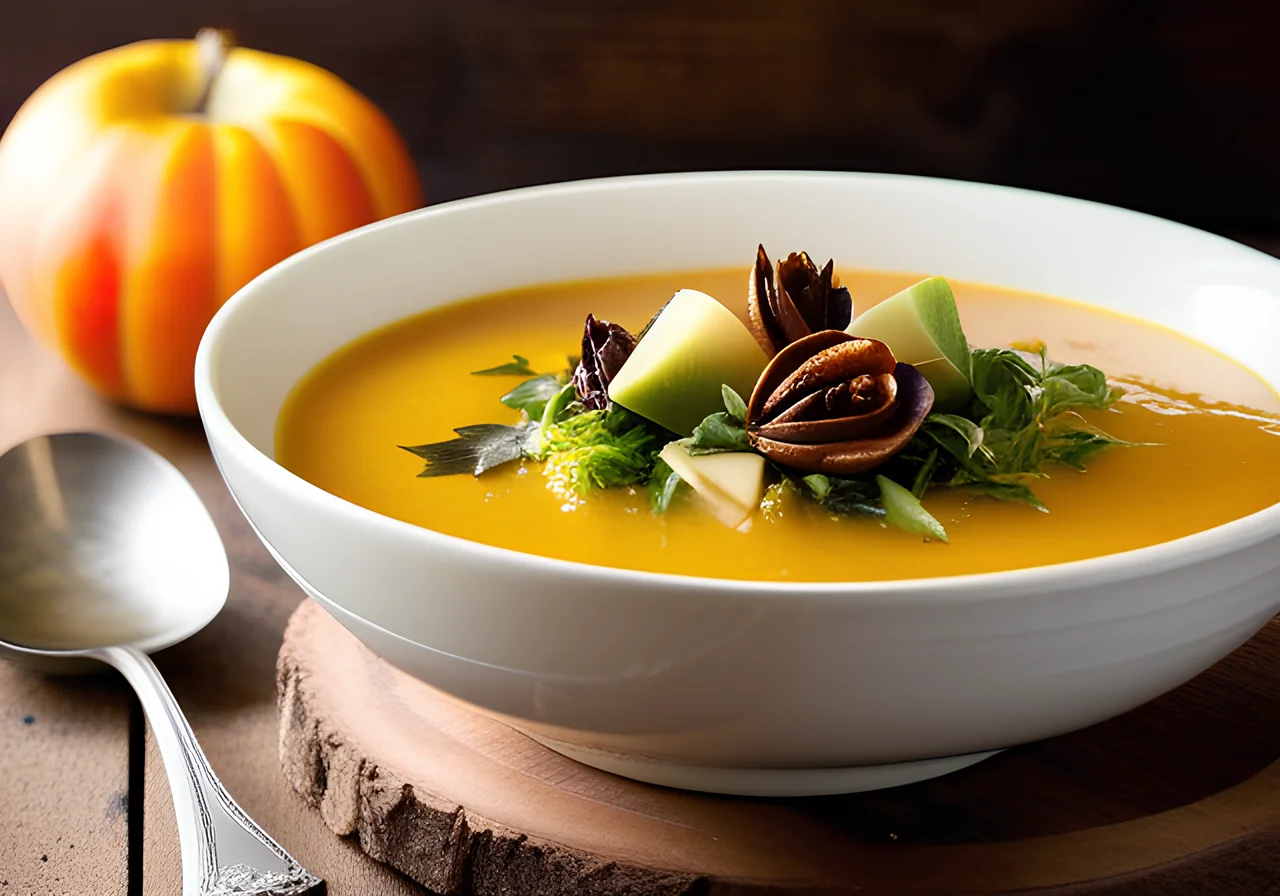 Butternut Squash Soup with Brussels Sprouts