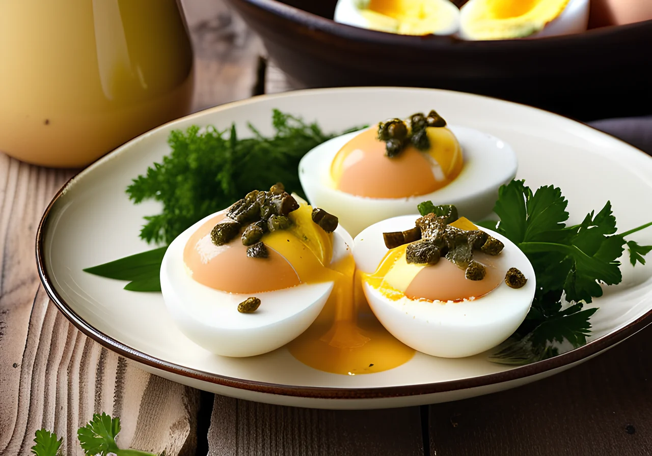 Eggs with Mustard Cream Sauce