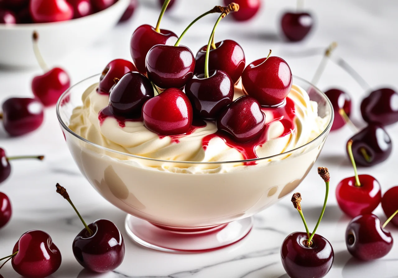 Cherry Puree with Whipped Cream