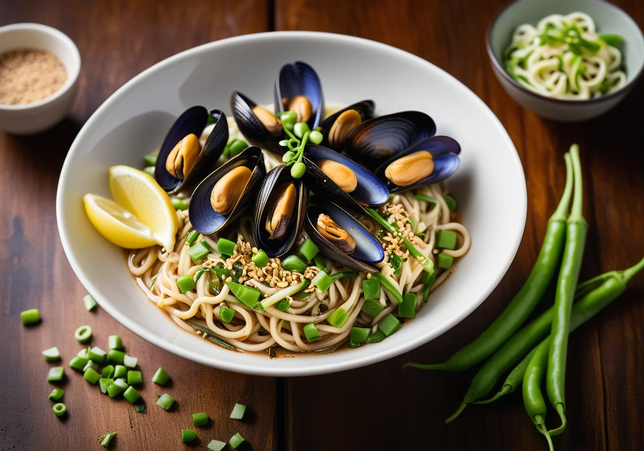 Asian Noodles with Mussels