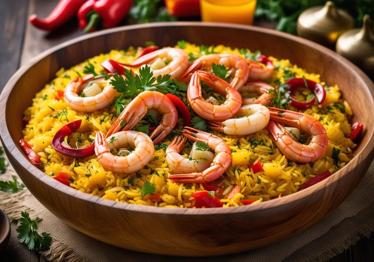 Rice Pan with Seafood (Paella)