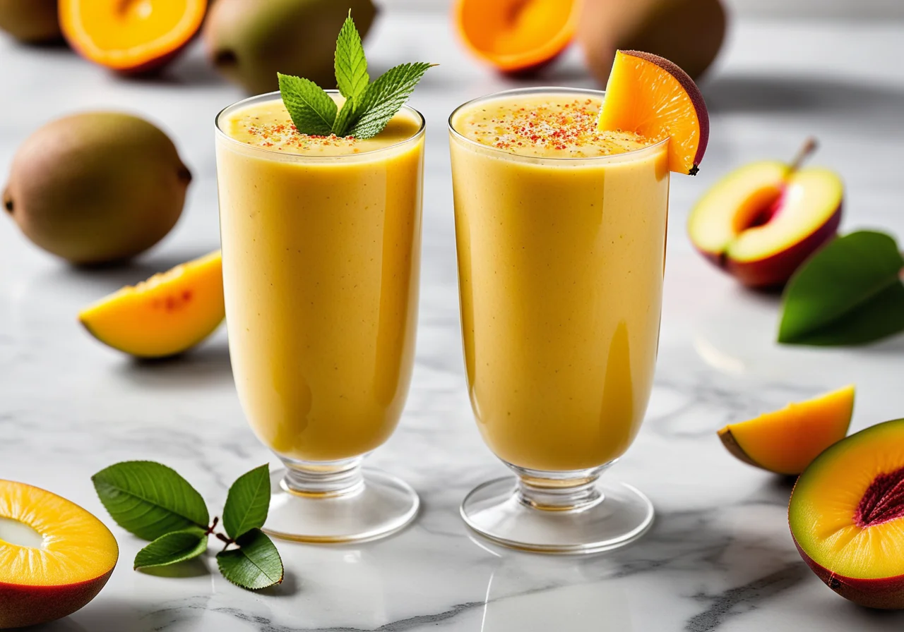 Mango Smoothie with Kiwi and Ginger