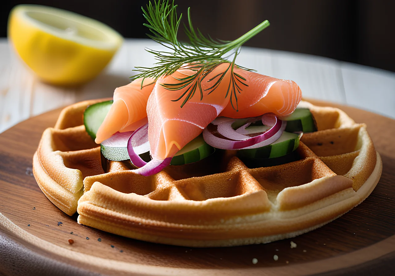 Waffles with Salmon