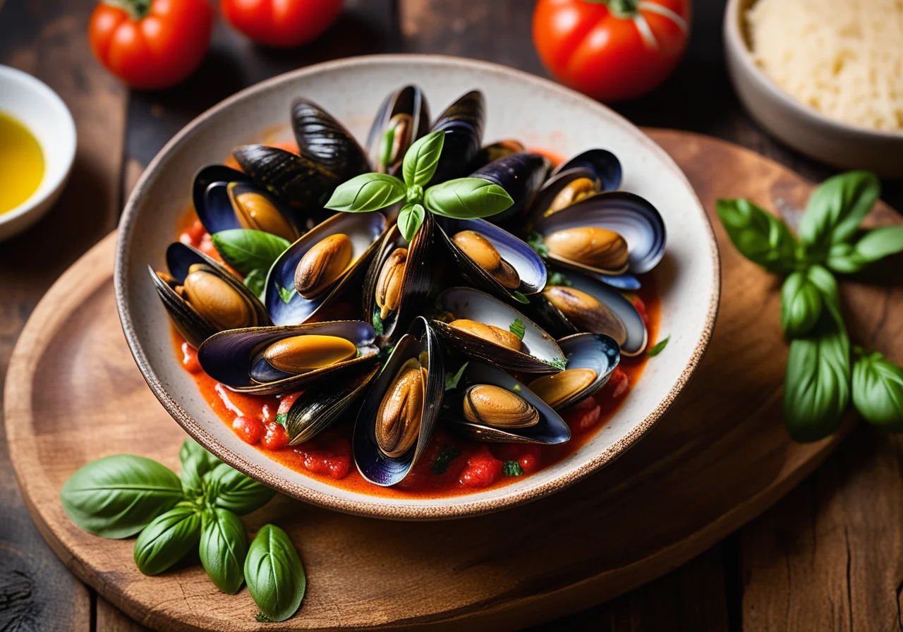 Green Mussels with Tomato Sauce