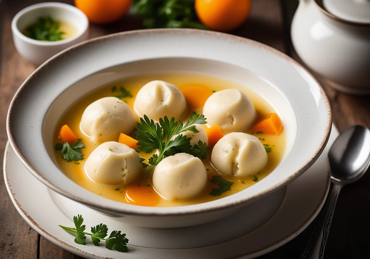 Clear Chicken Broth with Ricotta Dumplings