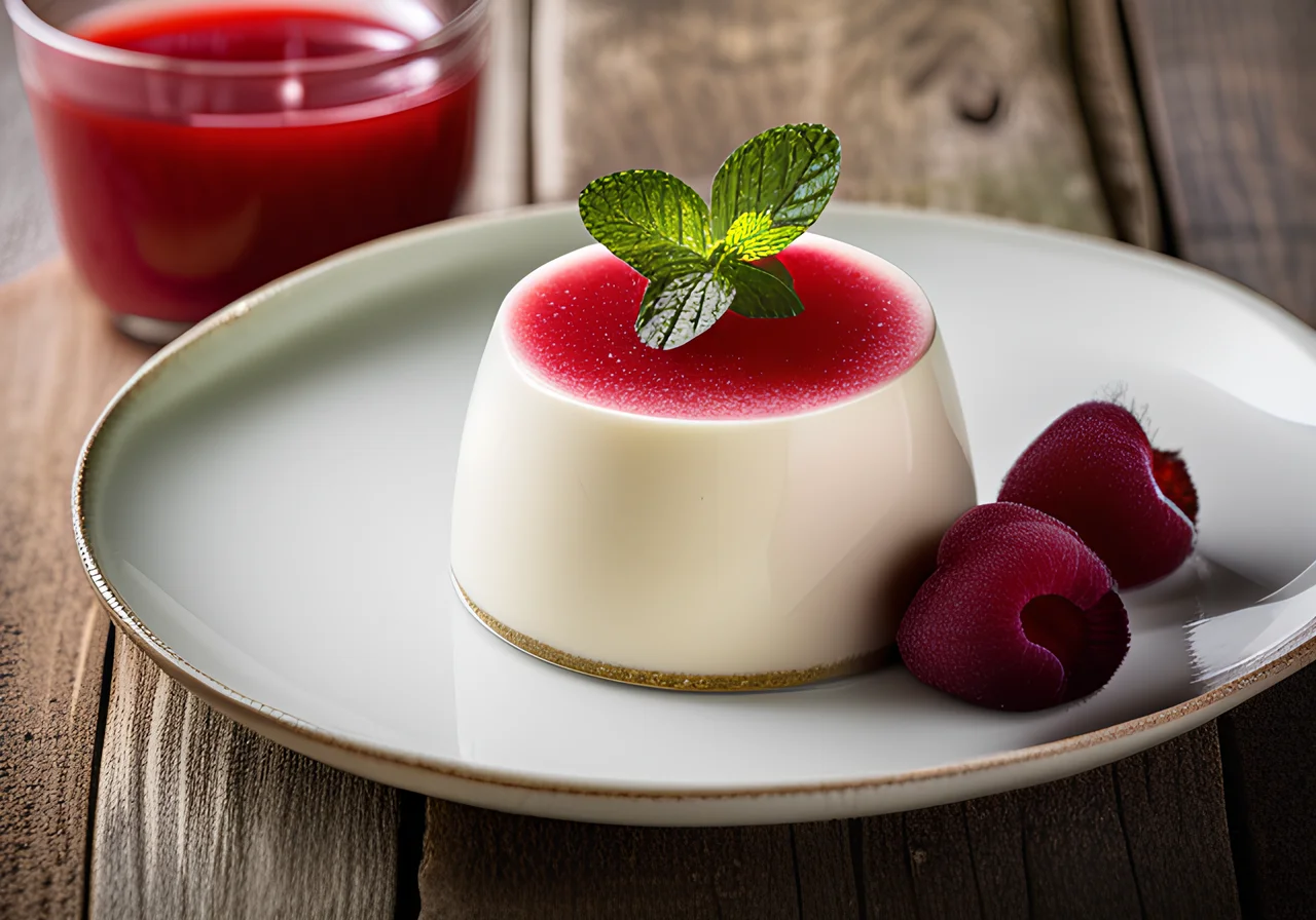 Yogurt Panna Cotta with Rhubarb