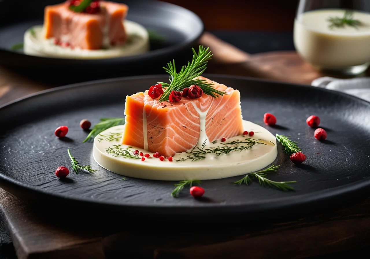 Salmon Terrine with Asparagus in Herb Sauce