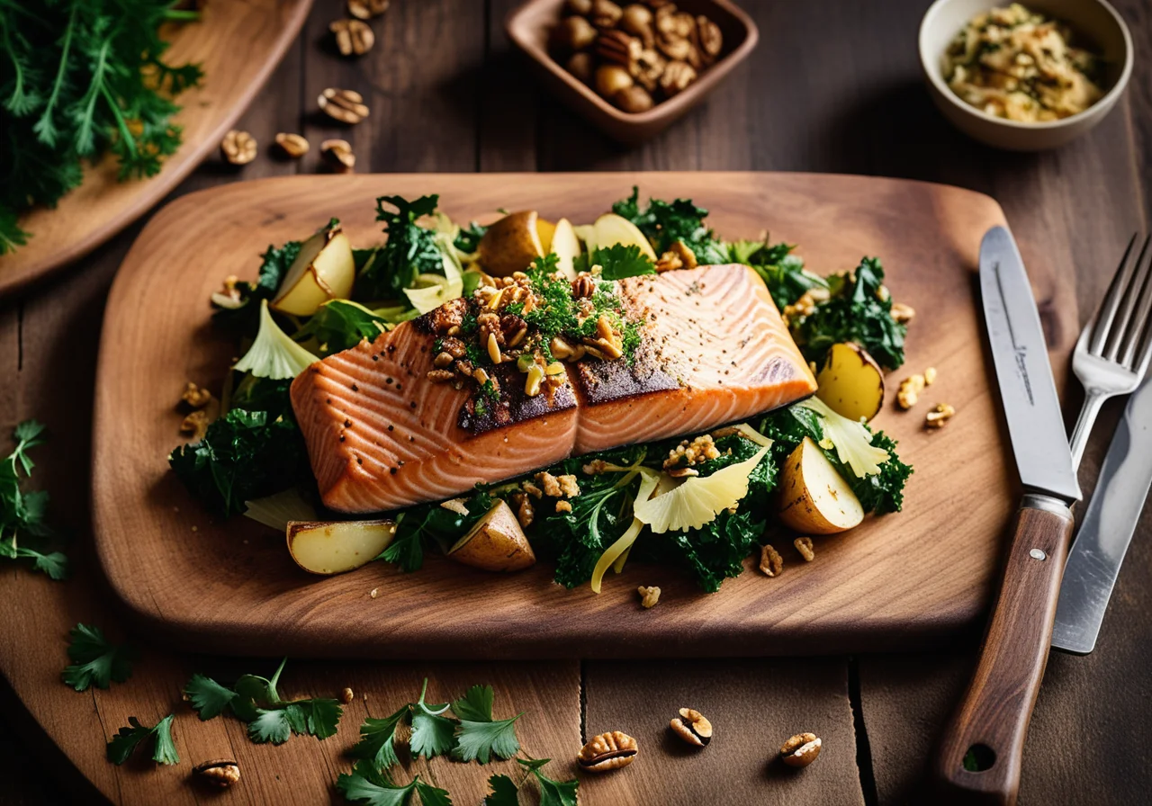 Salmon Steak with Vegetables