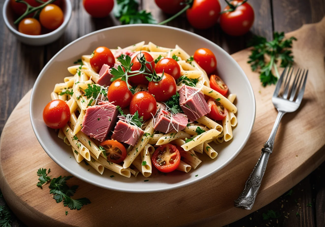 Tuna Pasta with Cherry Tomatoes and Fennel Seeds
