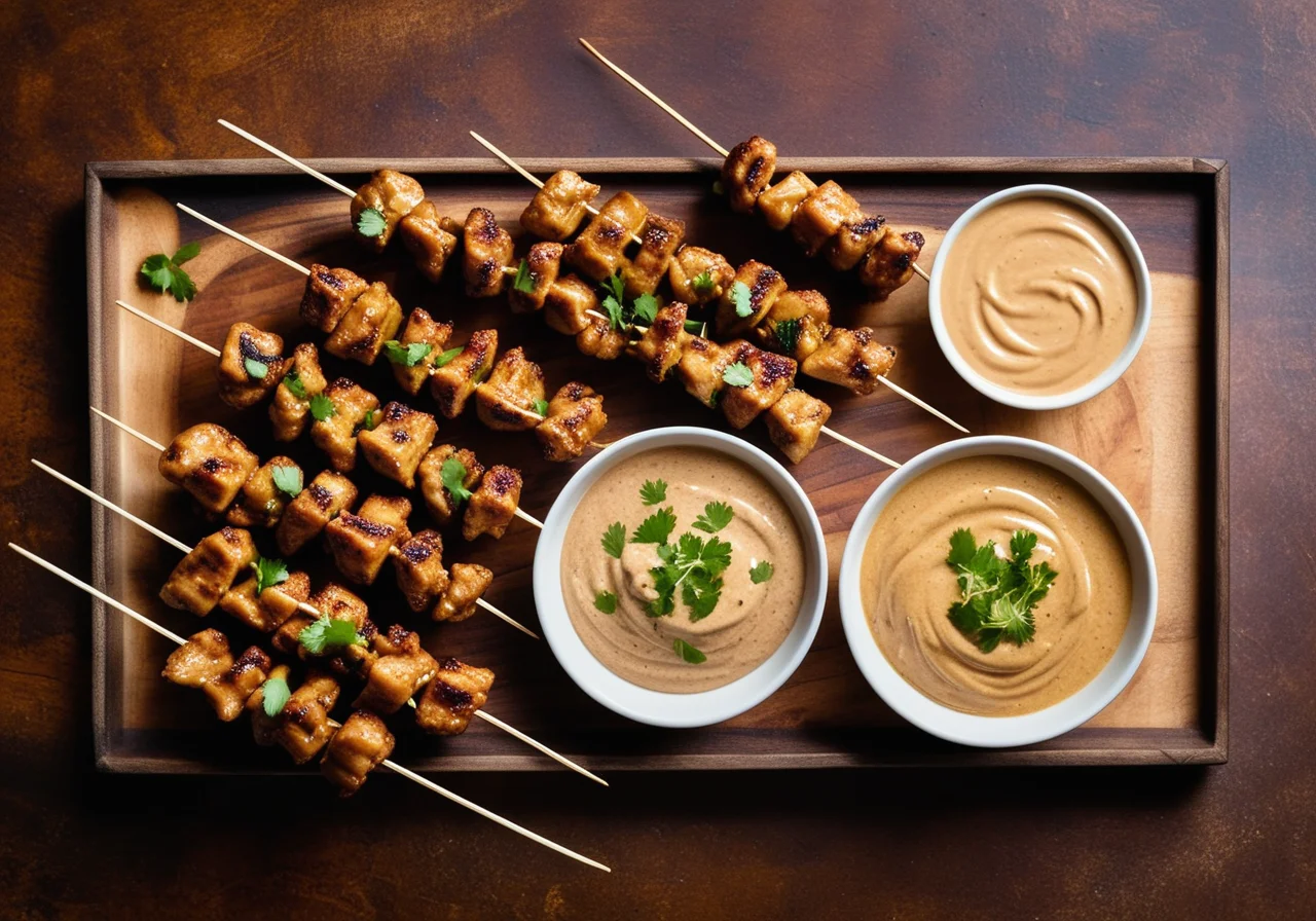 Spicy Chicken Satay Skewers with Chili Dip