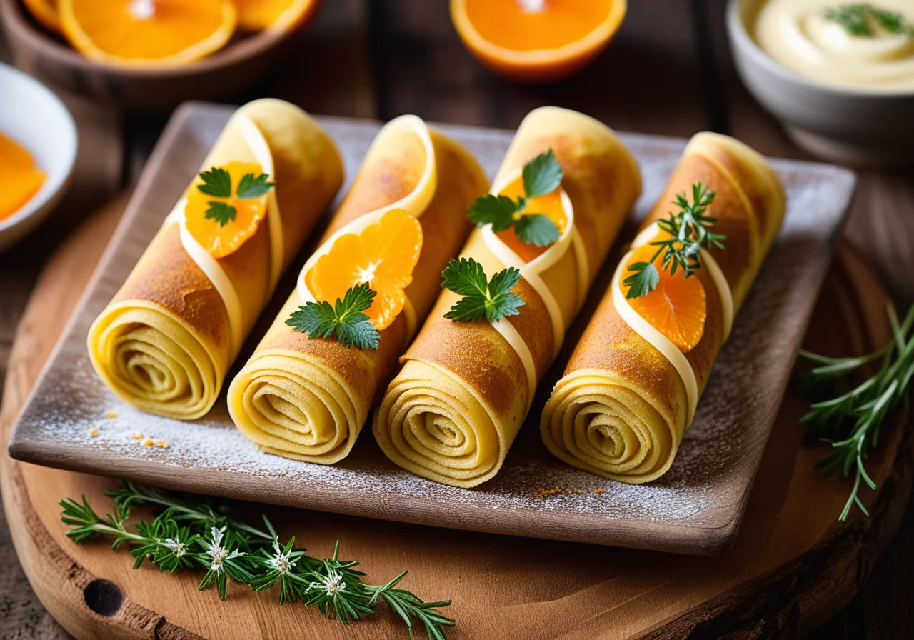 Turmeric Crêpe Rolls