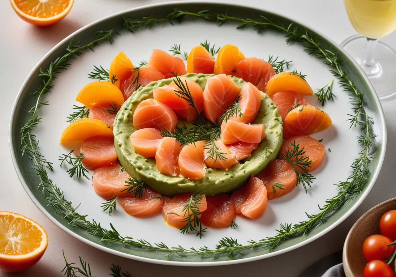 Smoked Salmon with Salad and Salsa