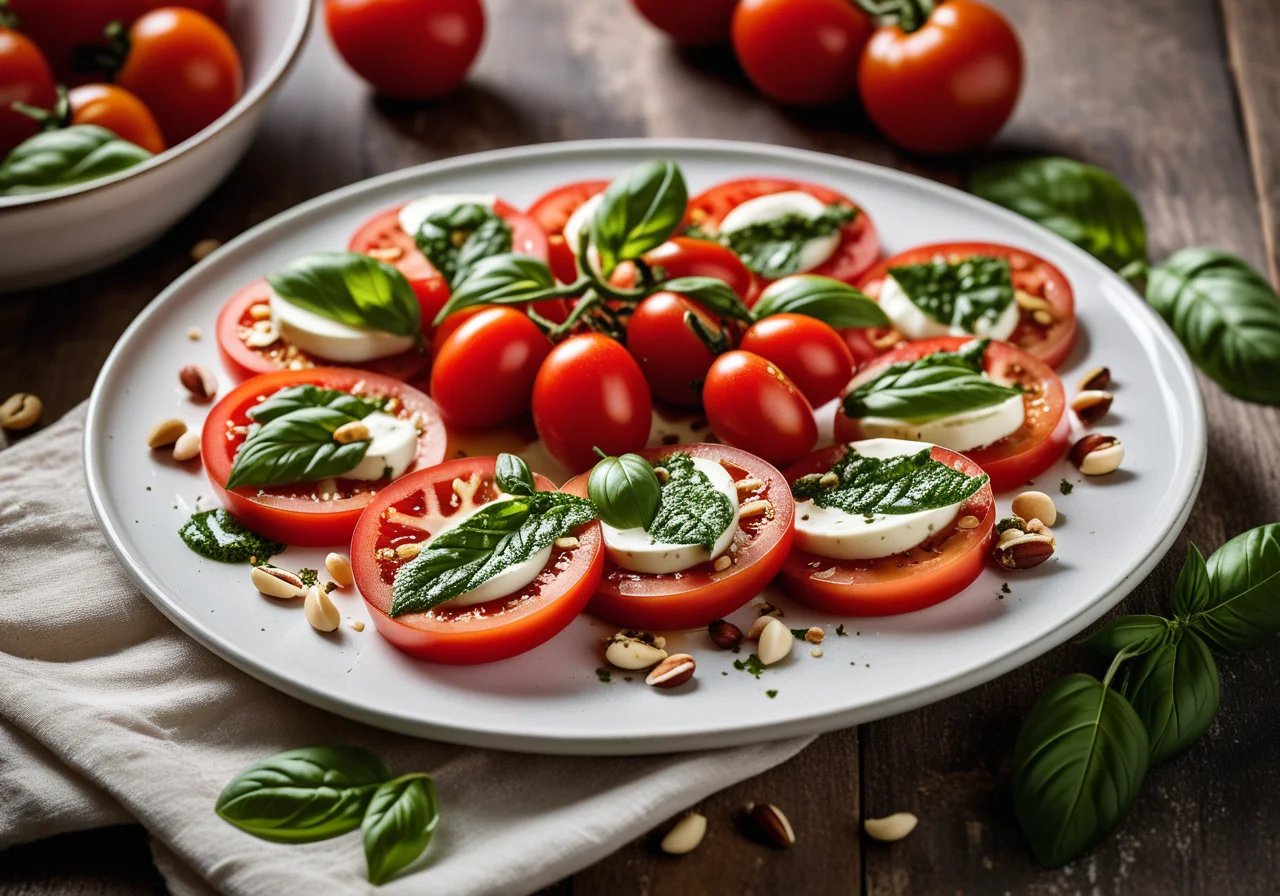 Tomato-Mozzarella with Basil Pesto