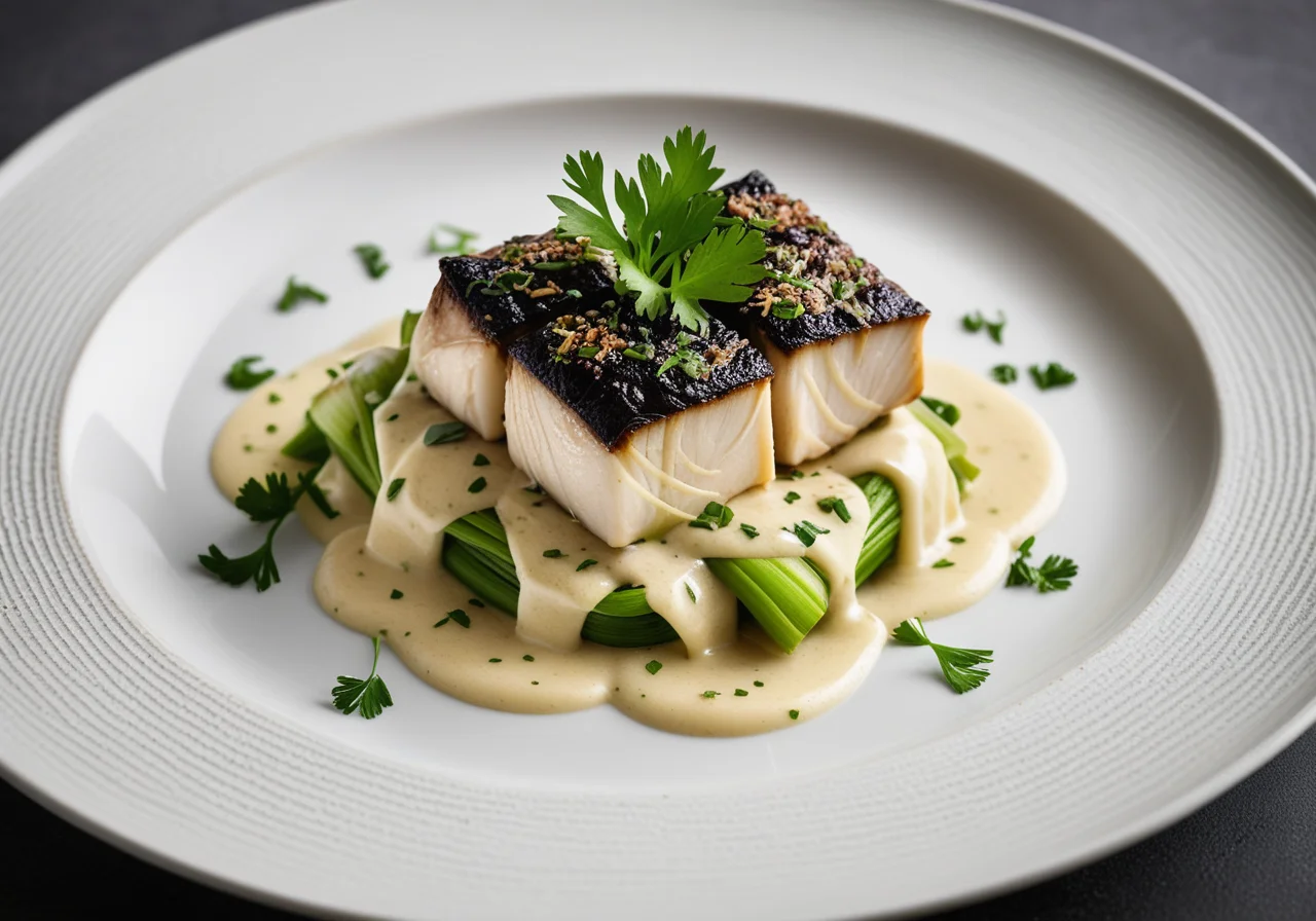 Steamed Black Cod with Leek