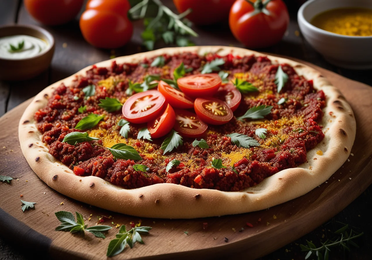 Vegan Lahmacun with Tomato-Paprika Topping