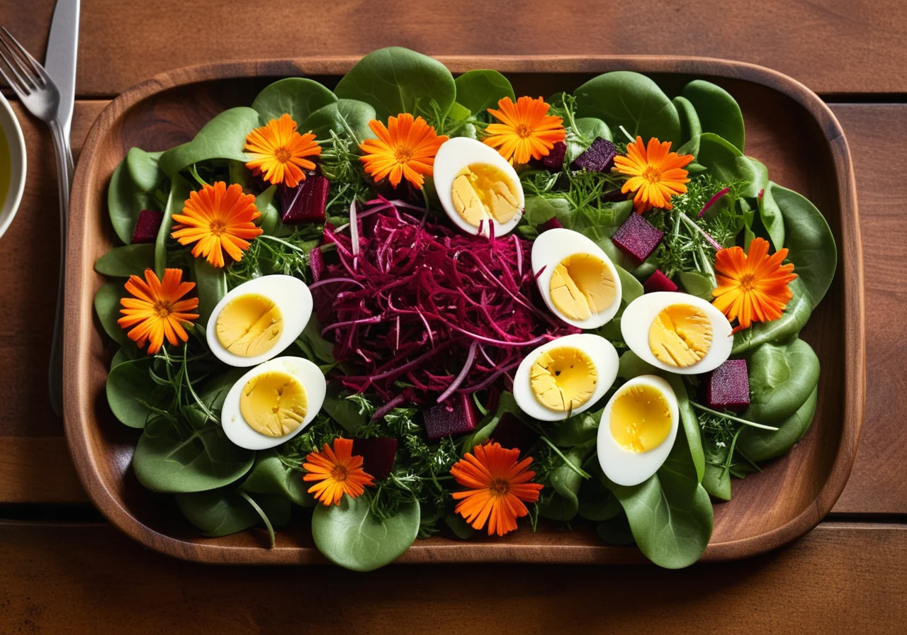 Rapunzel Salad with Herring and Red Beet