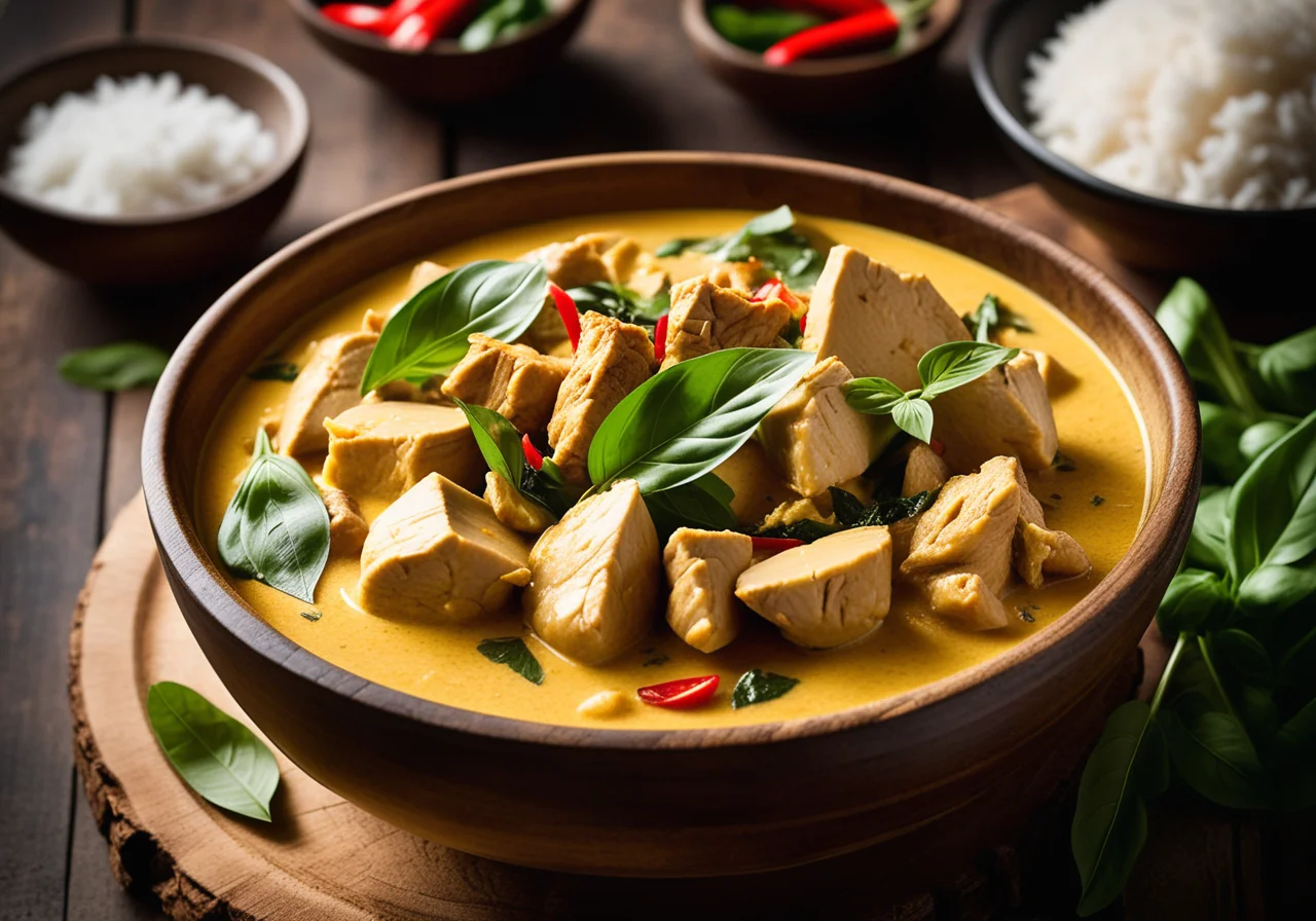 Yellow Curry with Chicken and Thai Basil