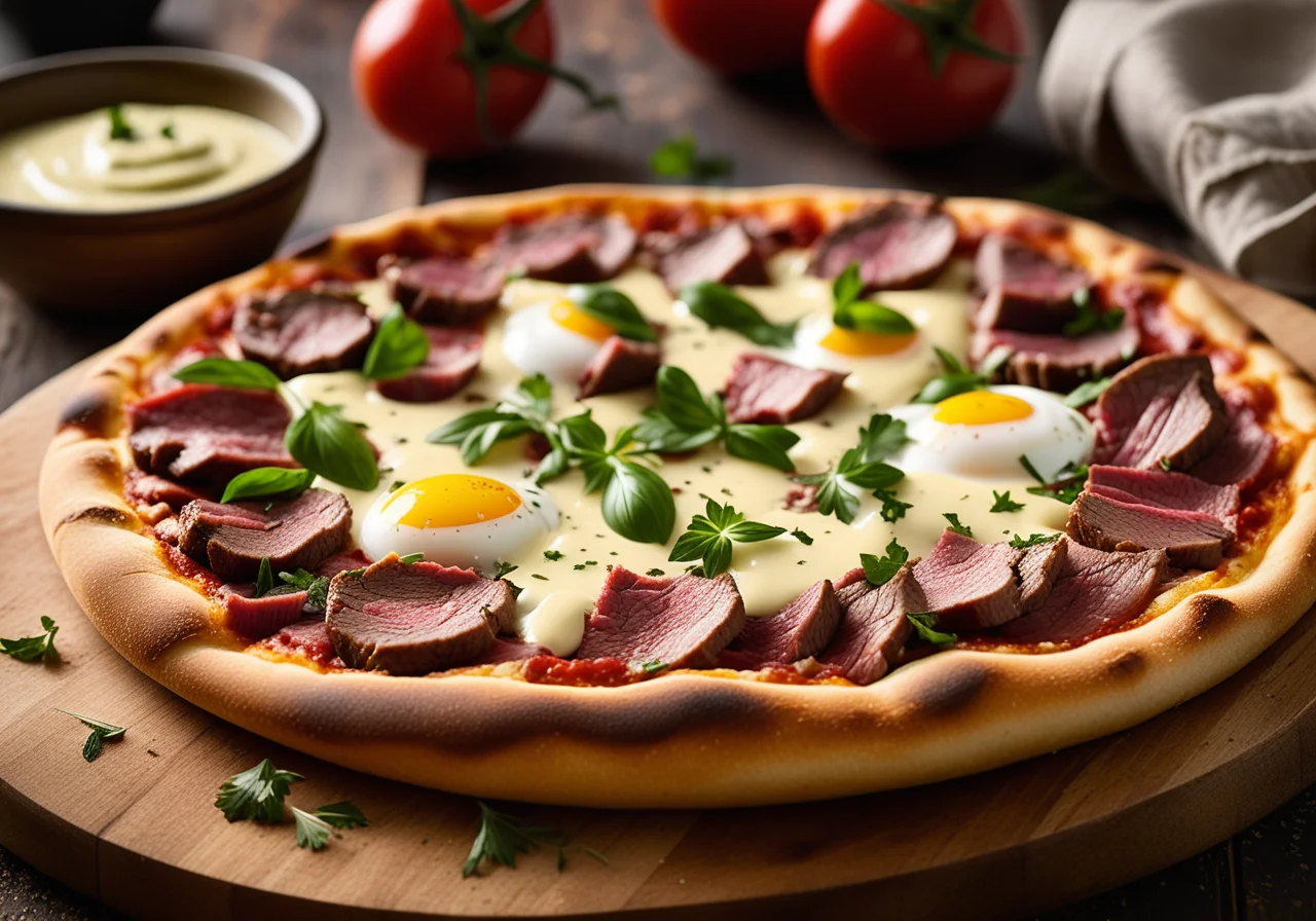 Pizza with Roastbeef