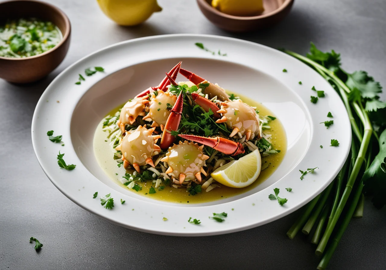 Bag Crab and Coriander Chili Vinaigrette