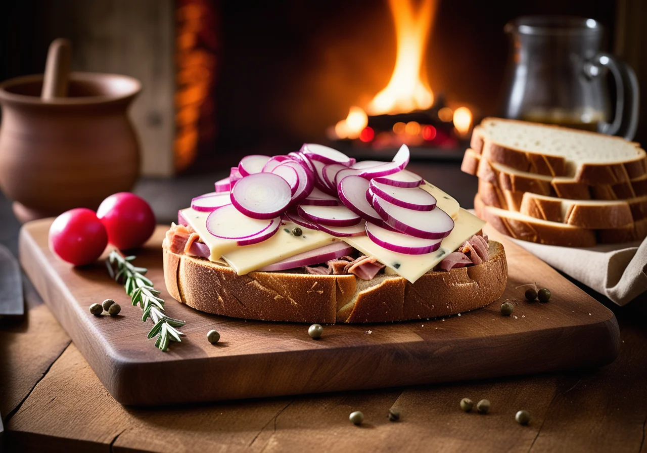 Baked Bread with Turkey and Cheese