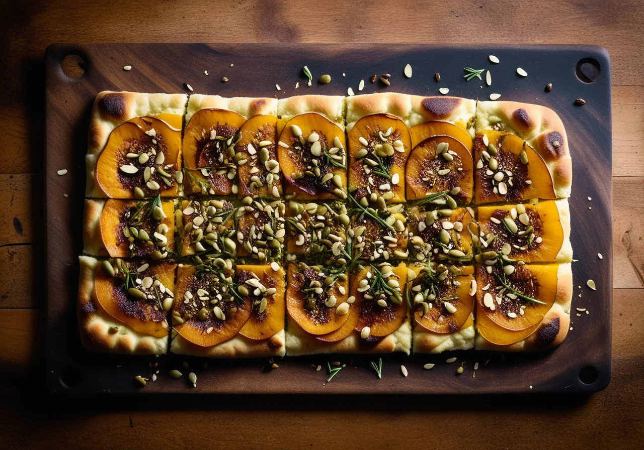 Flammkuchen with Cauliflower and Pumpkin Seeds