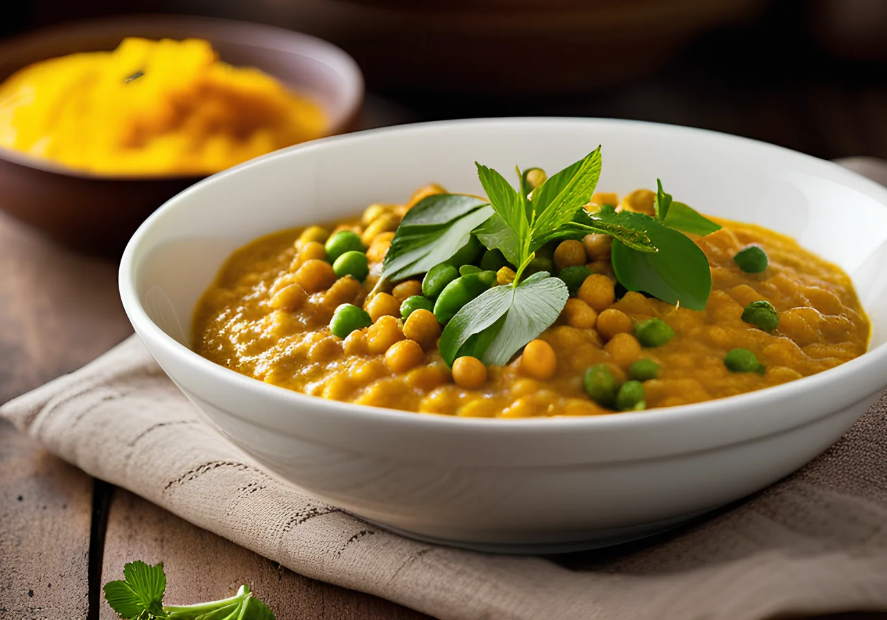 Lentil Curry with Peas