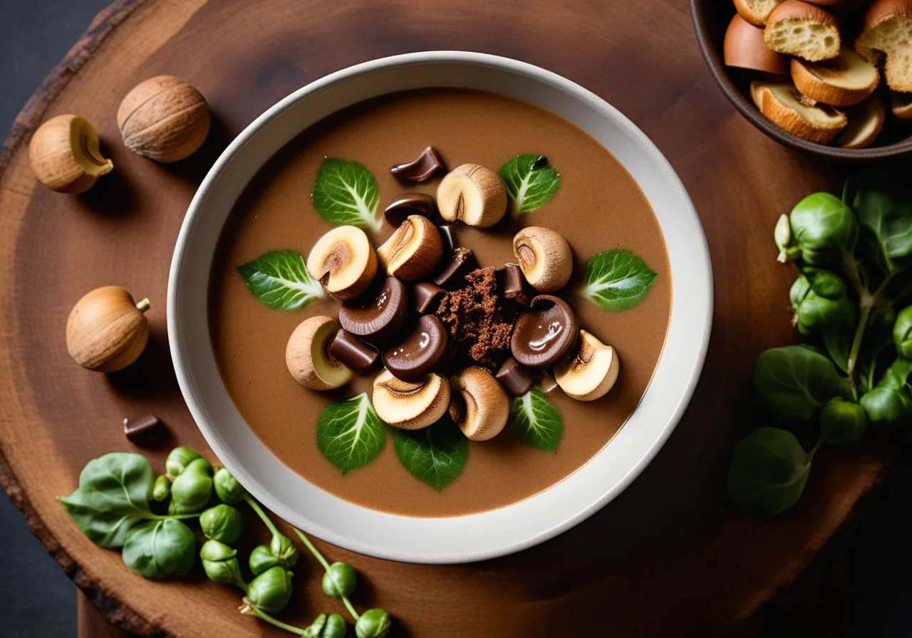 Chestnut Soup with Brussels Sprouts