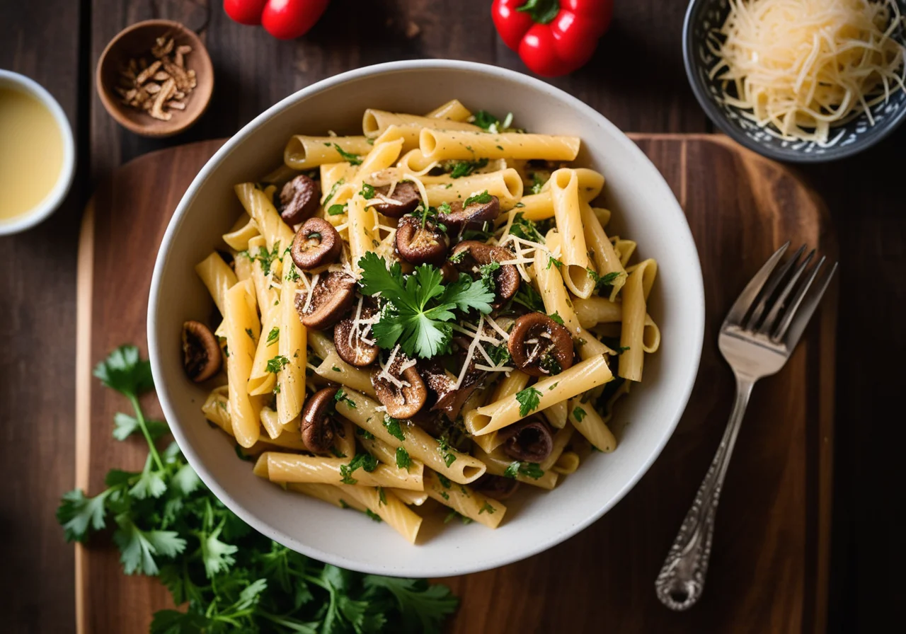 Pasta with Cabbage and Mushrooms