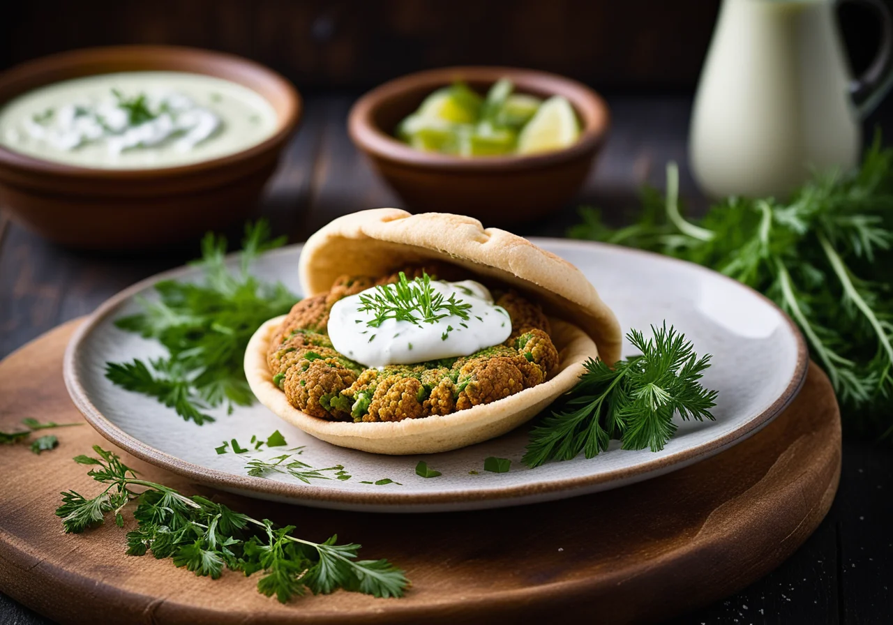 Falafel in Pita Bread with Tzatziki