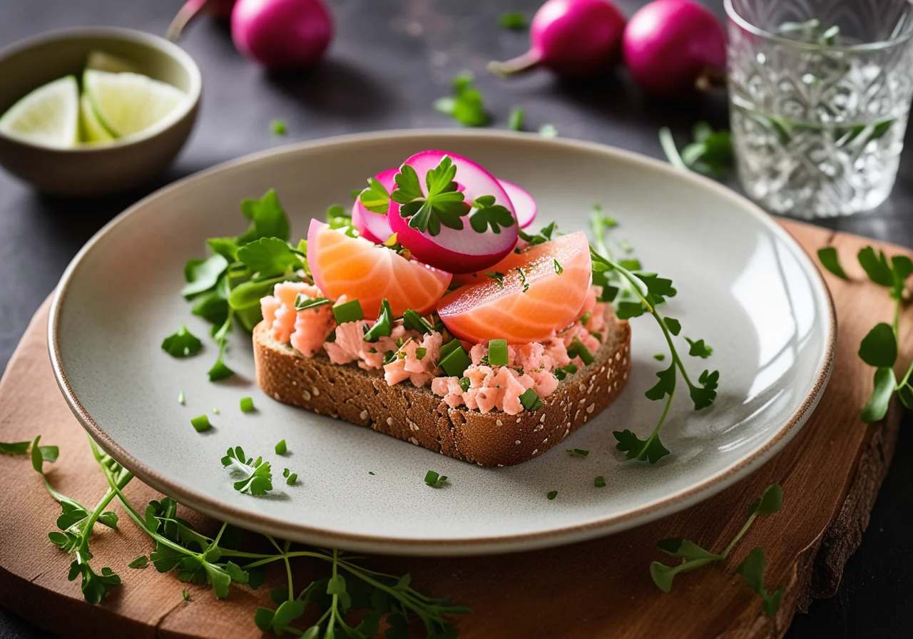 Salmon Tartare on Cress Bread
