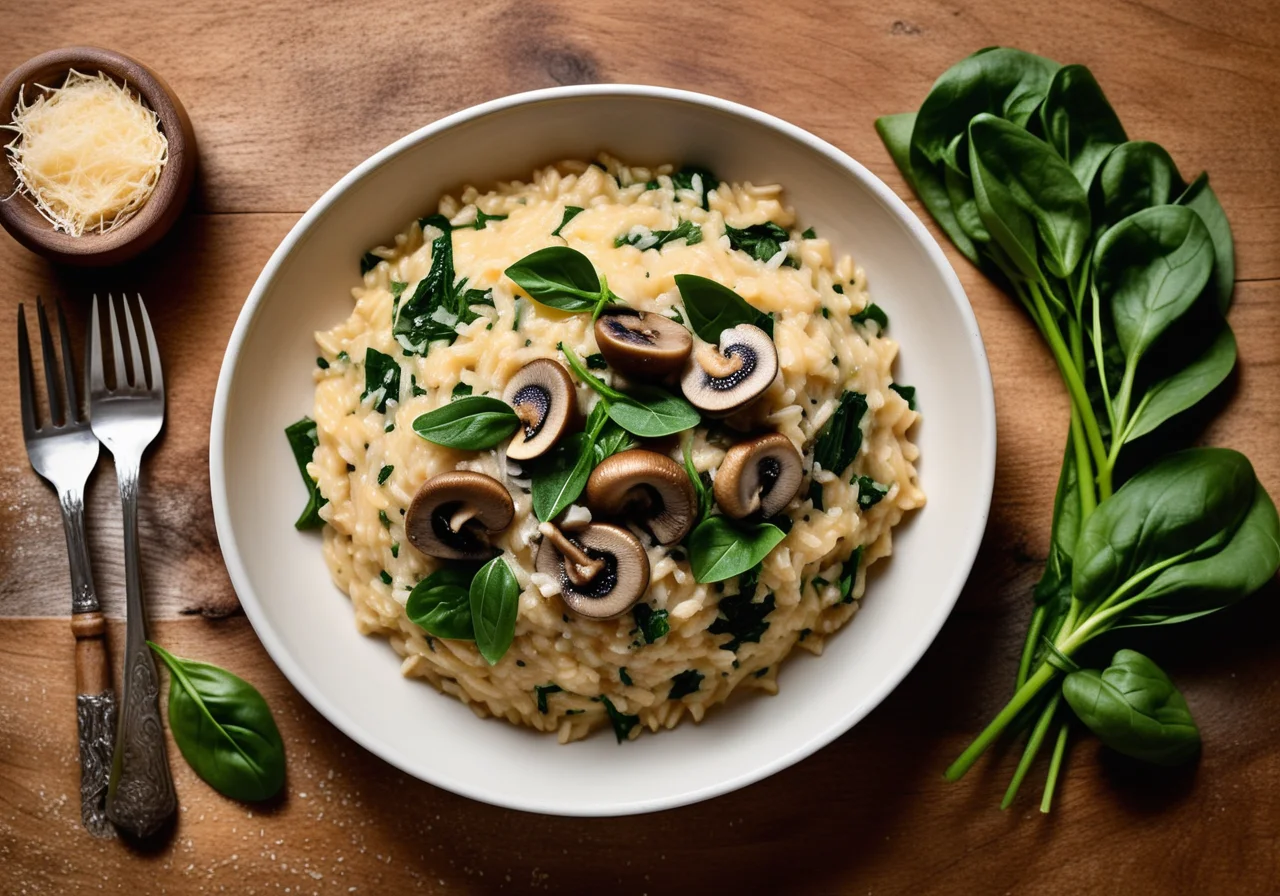 Spinach and Mushroom Risotto
