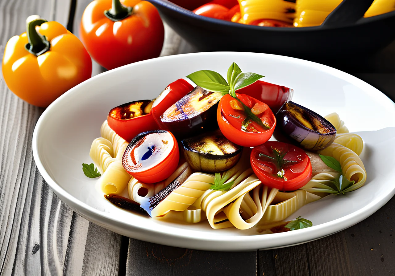 Pasta with Grilled Vegetables